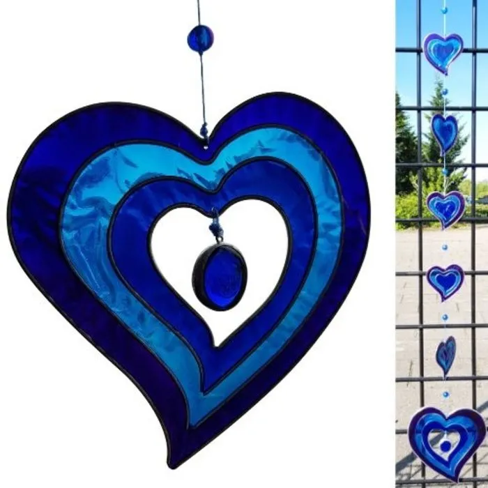 Suncatcher hart Blauw