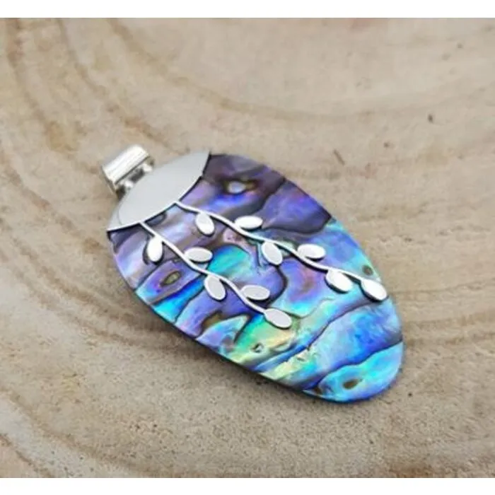 Hanger abalone schelp zilver