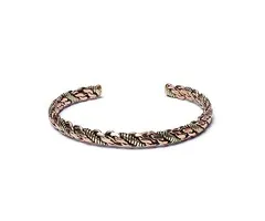 Gedraaide armband brons  en goudkleurig triple twist