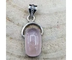 Rozenkwarts zilver hanger