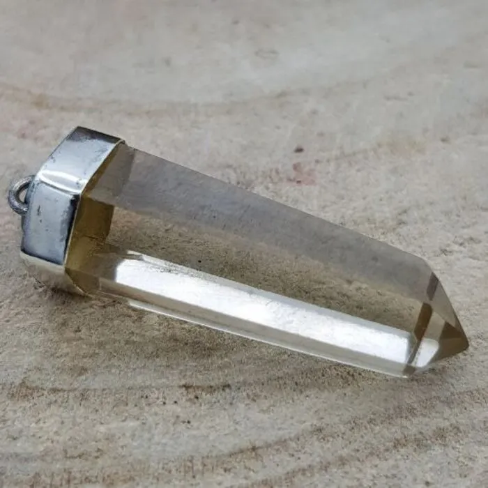 Citrien natuur hanger zilver