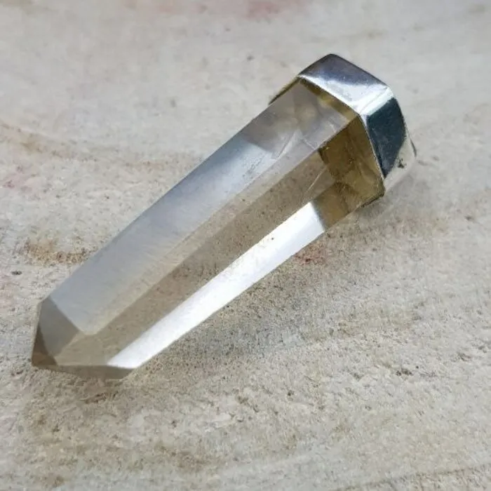 Citrien natuur hanger zilver