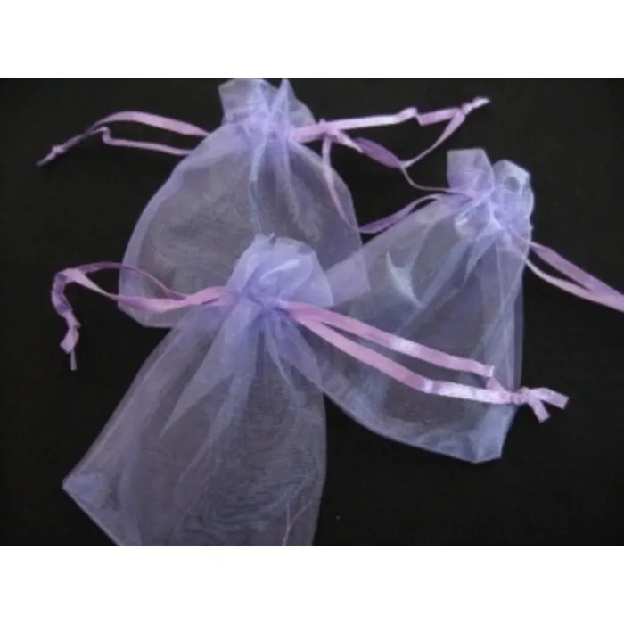 Organza zakje paars  7,5 x 10 cm