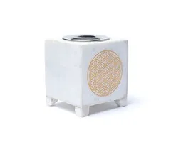 Wierookbrander bloem des levens wit marmer