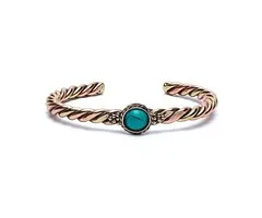 Gedraaide armband turquoisekleurige steen