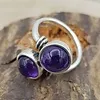 Ring Amethist zilver maat 6