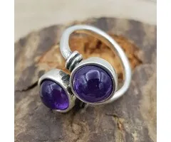 Ring Amethist zilver maat 6