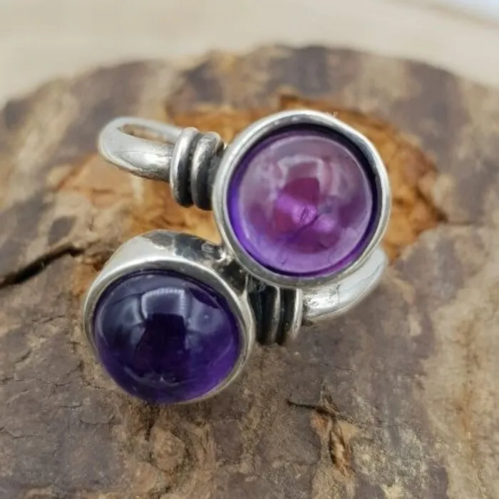 Ring Amethist zilver maat 7