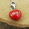 Bedeltje rood hart Love zilver