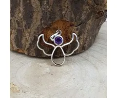 Zilveren engel met amethist