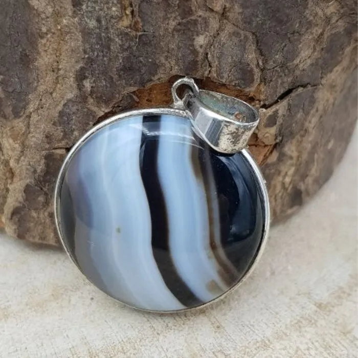 Sardonyx hanger zilver