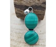 Malachiet Hanger Zilver Duo