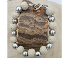 Armband Lavasteen Bisque