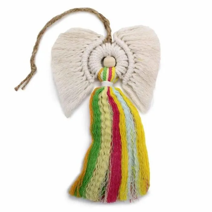 Macramé engel  regenboog