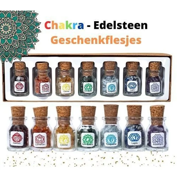 Chakra edelsteen flesjes