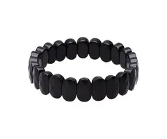 Armband Onyx gefacetteerde ovalen