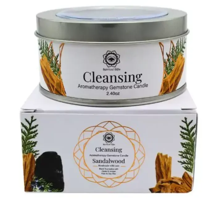 Edelsteen kaars Cleansing Sandalwood 70g