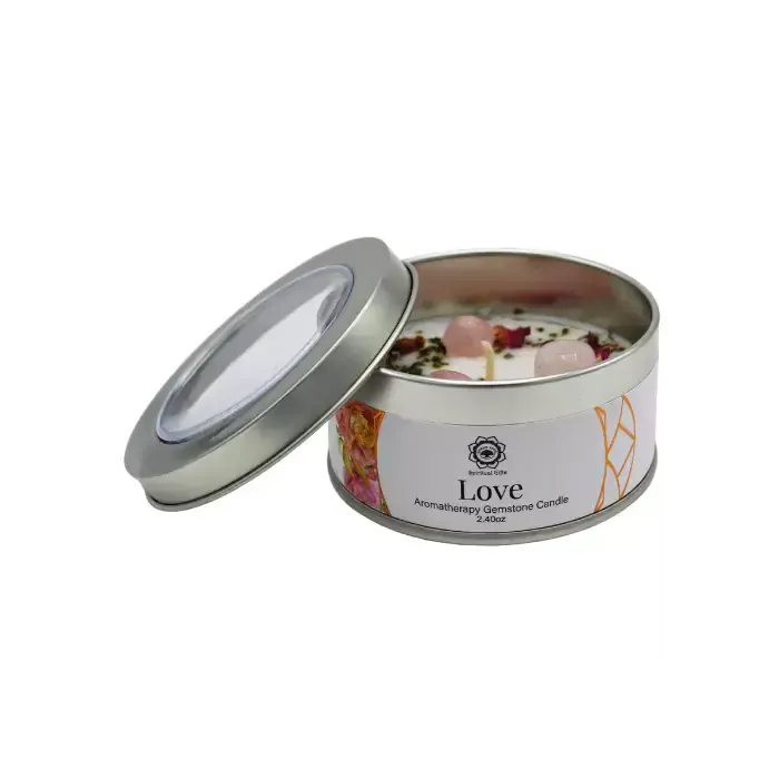 Edelsteen kaars Candle Love Rose 70g