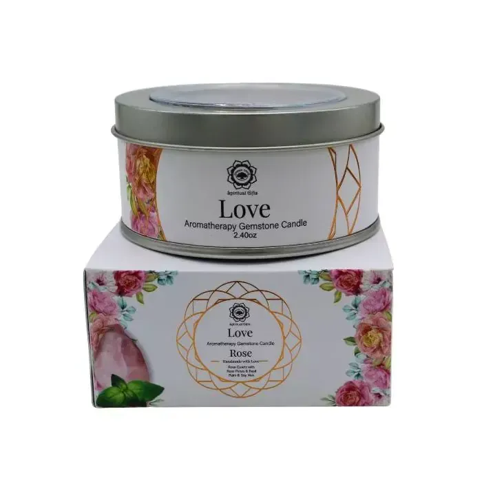 Edelsteen kaars Candle Love Rose 70g