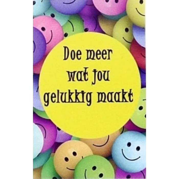 Pluche smiley 13 cm met kaartje