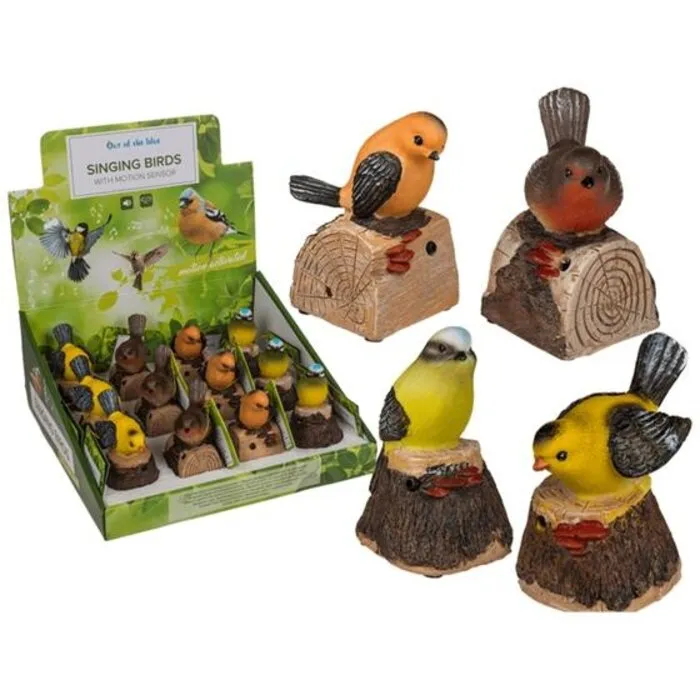 Zingende vogel met bewegingssensor