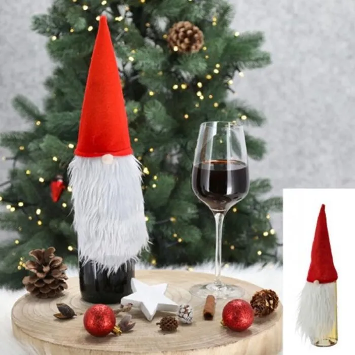 Flesdecoratie kerstkabouter van vilt