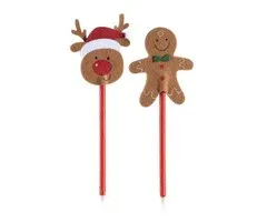 Kerst balpen met kerstfiguur