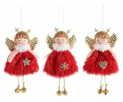 Kerstengel in rode jurk