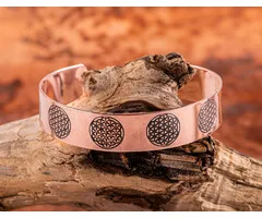 Koperen armband met levensbloem