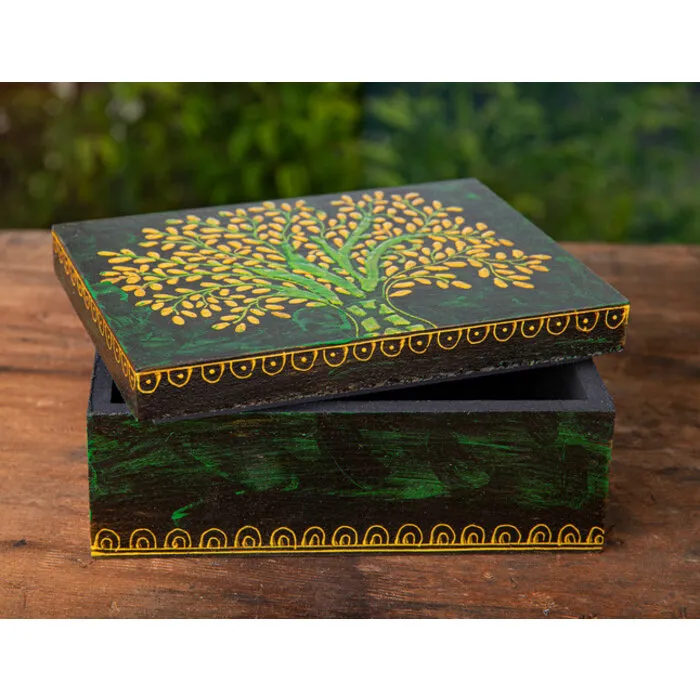 Houten doos levensboom