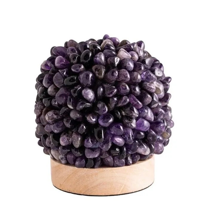 Bolvormige kristallen lamp met Amethist