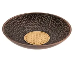 Kom Flower of Life aluminium - antiek koper