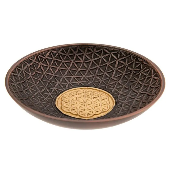 Kom Flower of Life aluminium - antiek koper