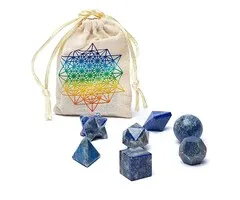 Lapis lazuli heilige geometrie set 7-delig