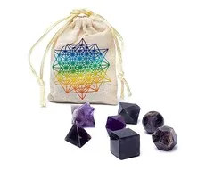 Amethist heilige geometrie set 7-delig