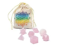 Rozenkwarts heilige geometrie set 7-delig