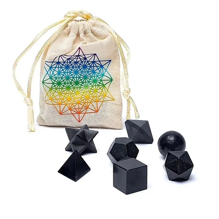 Zwarte toermalijn heilige geometrie set 7-delig