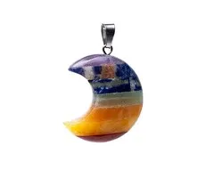 7 chakra edelsteenhanger maanvorm