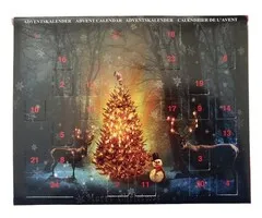 Adventskalender Kerstmis bos met 24 edelsteentjes