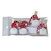 Vilten kerstmannen met houten clips, set van 4