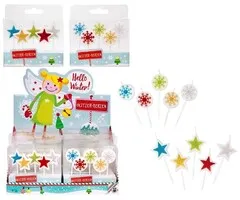 Kerst Glitterkaarsjes set van 5
