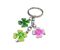 Sleutelhanger 3 klavertjes met kaartje