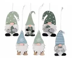 6 kerstkabouters hangers