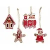 4 stuks Kerstkoekjes decoratie om op te hangen