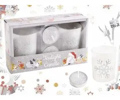 Kerst geschenkdoos met 2 theelichtjes en 2 kaarskouders