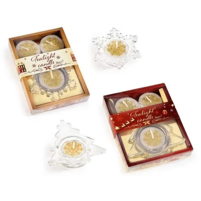 Geschenkdoos kaarshouder met 3 theelichtjes