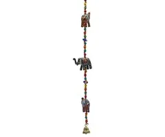 Decoratieve slinger houten Olifantjes