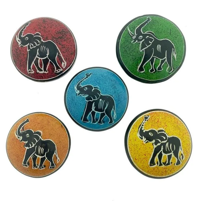 Speksteen geluksolifant met kaartje