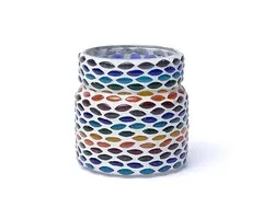 Mozaïek theelichthouder chakra kleuren