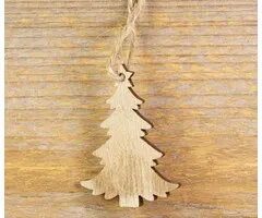 Houten hanger Kerstboom 8 stuks
